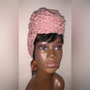 Crochet Mesh Head Wraps Or Scarf For Women  Headwraps    Headwear pink …